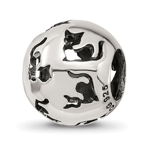 Reflection Beads Sterling Silver Cutout Cat Bead - Sophia Jewelers