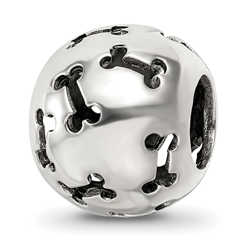 Sterling Silver Reflections Cutout Dog Bone Bead Main image