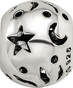 Sterling Silver Reflections Sun Moon Stars Bead