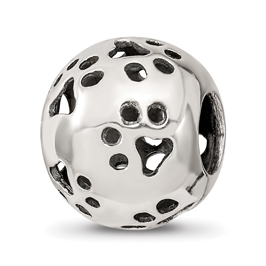Sterling Silver Reflections Cutout Paw Prints Bead Main image