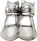 Sterling Silver Reflections Twin Cats Bead