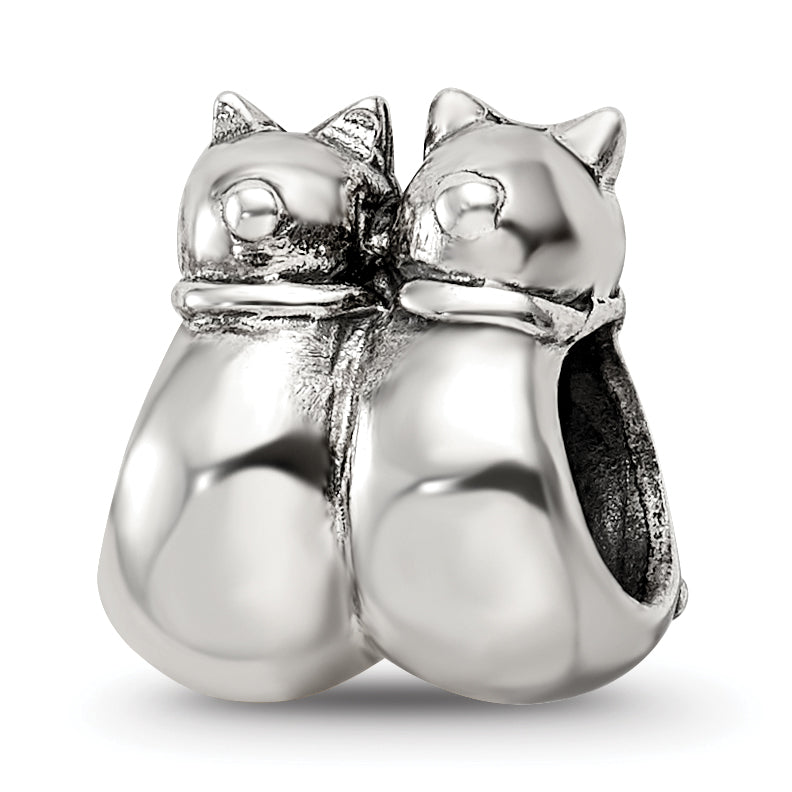 Sterling Silver Reflections Twin Cats Bead Main image