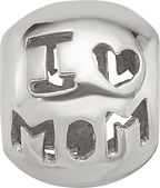 Sterling Silver Reflections Cutout I Heart Mom Bead