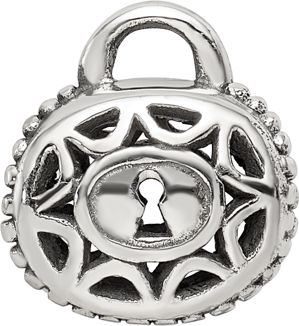 Sterling Silver Reflections Filigree Padlock Bead