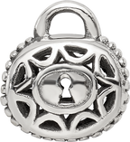 Sterling Silver Reflections Filigree Padlock Bead