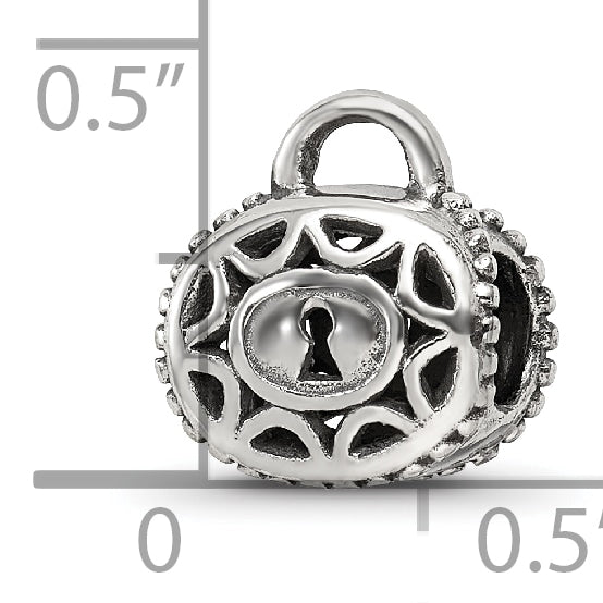 Sterling Silver Reflections Filigree Padlock Bead