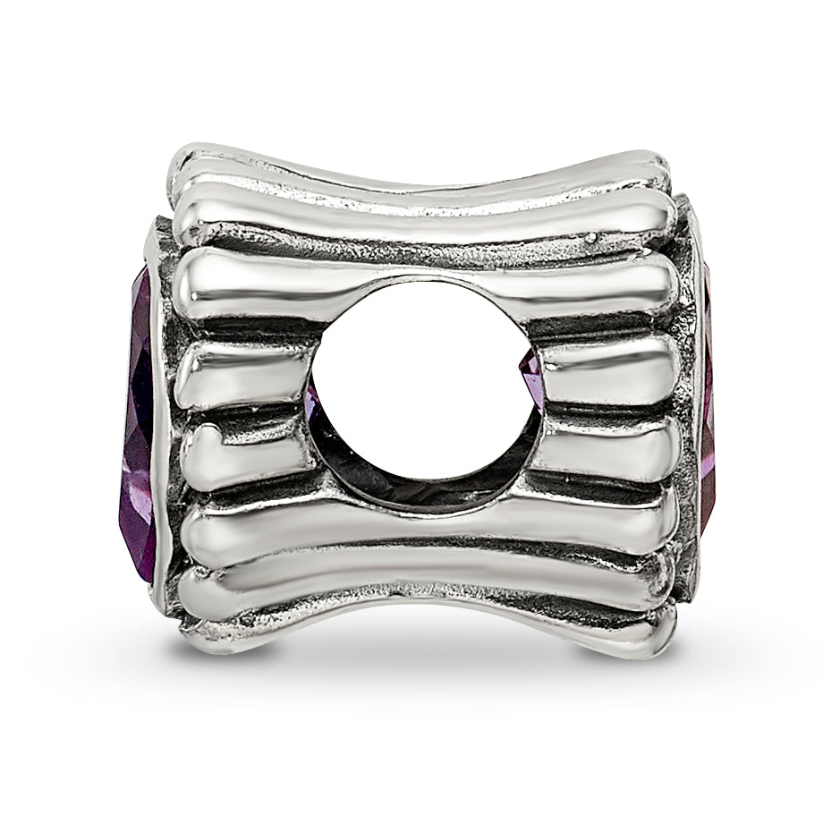 Sterling Silver Reflections Amethyst Heart Bead Secondary image