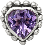 Sterling Silver Reflections Amethyst Heart Bead