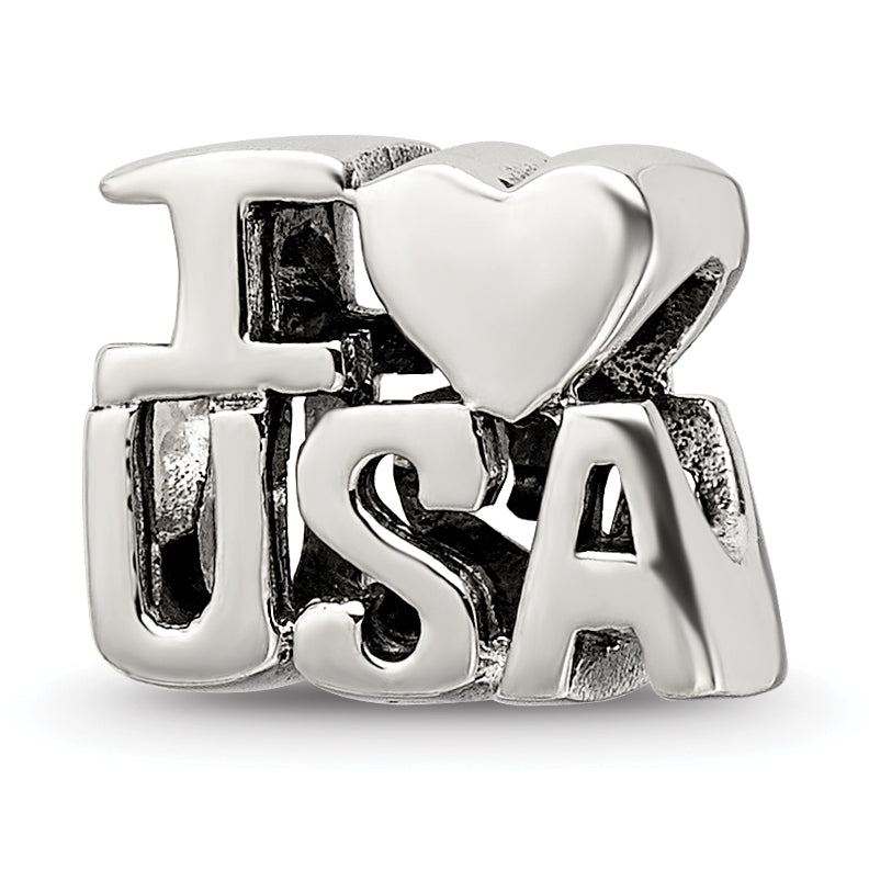 Sterling Silver Reflections I HEART USA Bead Main image