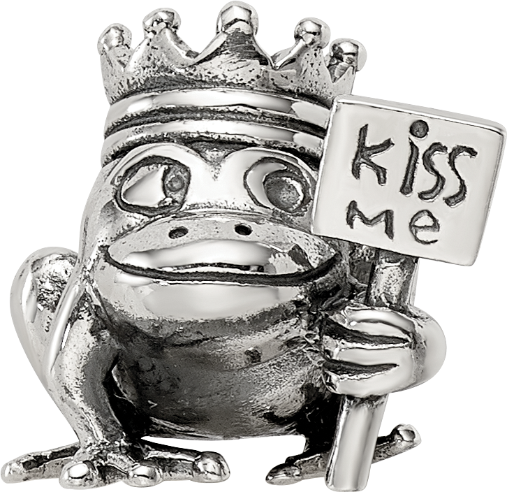 Sterling Silver Reflections Frog Prince Kiss Me Bead