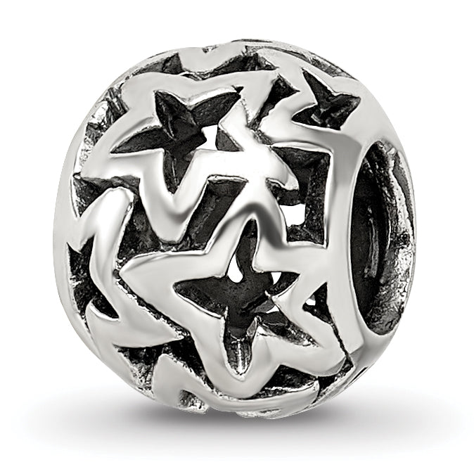 Sterling Silver Reflections Cutout Stars Bead Main image