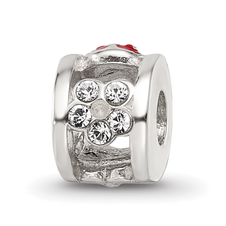 Sterling Silver Reflections Enamel Preciosa Crystal Ladybug Kids Bead