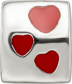 Sterling Silver Reflections Red Enameled Love You Bead