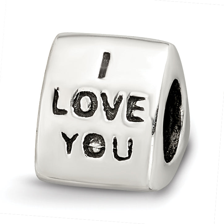 Sterling Silver Reflections Red Enameled Love You Bead