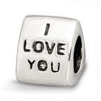 Sterling Silver Reflections Red Enameled Love You Bead