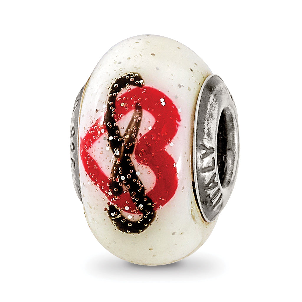 Sterling Silver Reflections Heart Infinity Murano Glass Bead Main image