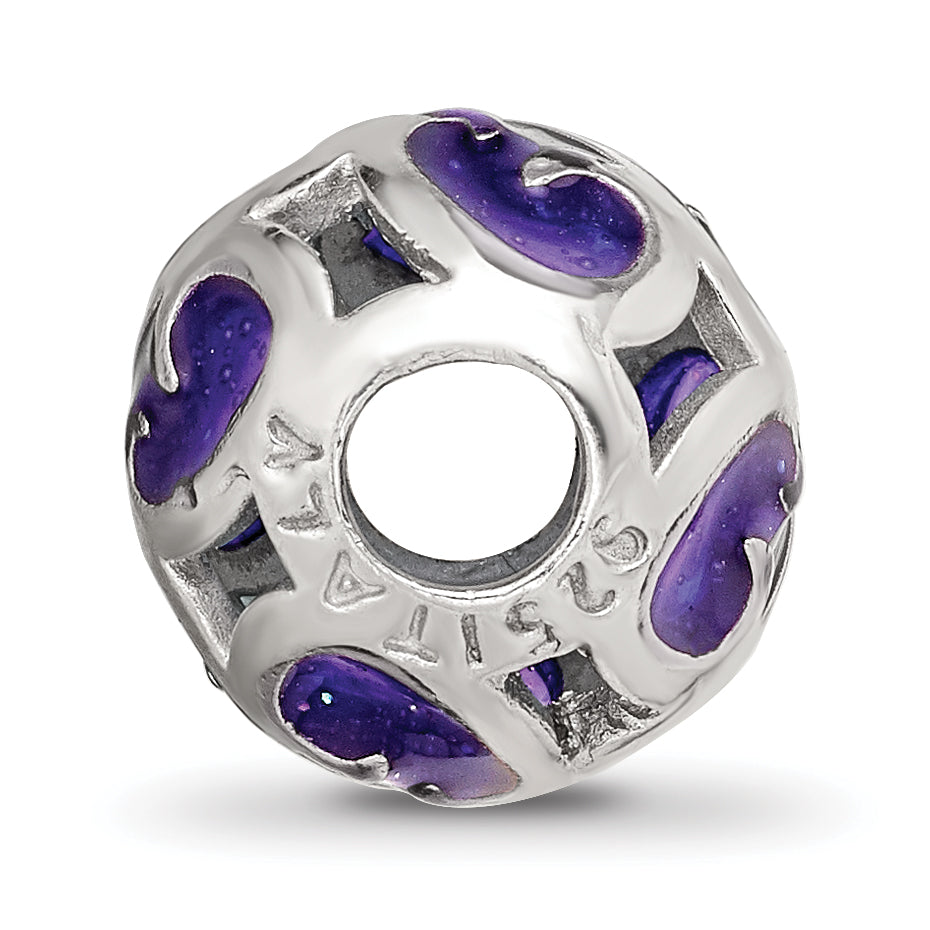Sterling Silver Reflections Purple/Blue Filigree Enameled Bead Secondary image