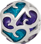 Sterling Silver Reflections Purple/Blue Filigree Enameled Bead