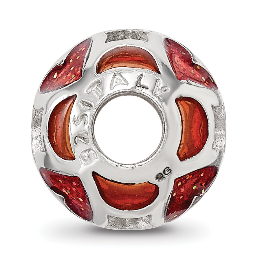 Sterling Silver Reflections Red Heart Enameled Bead Secondary image