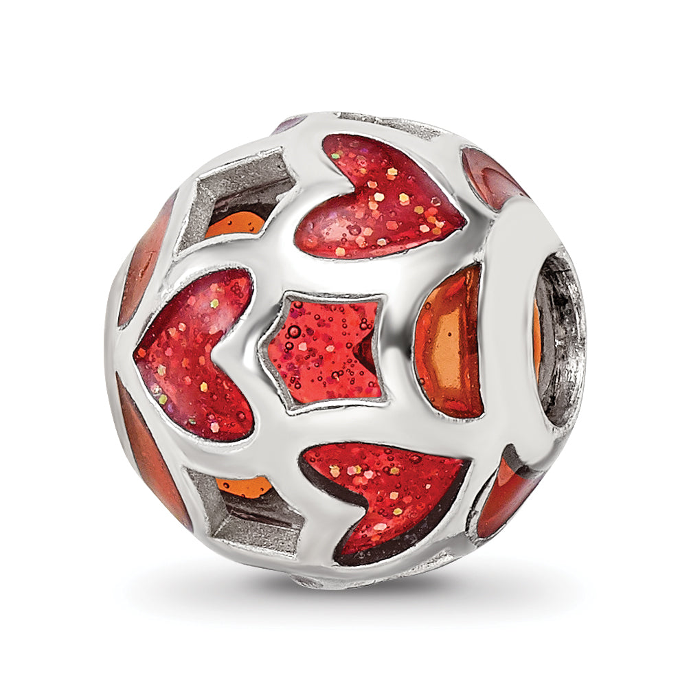 Sterling Silver Reflections Red Heart Enameled Bead Main image