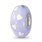 Sterling Silver Blue Hand Painted Penguins Fenton Glass Bead