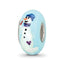 Ster.Silver Reflections Blue Hand Painted Snowman Fenton Glass Bead