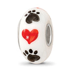 Ster.Silver Reflections Hand Painted Muttley Dog Fenton Glass Bead