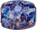 Ster.Silver Reflections Blue with Glitter Danube Fenton Glass Bead