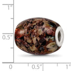 Ster.Silver Reflections Multi-color Glitter Kalico Kitty Fenton Glass Bead