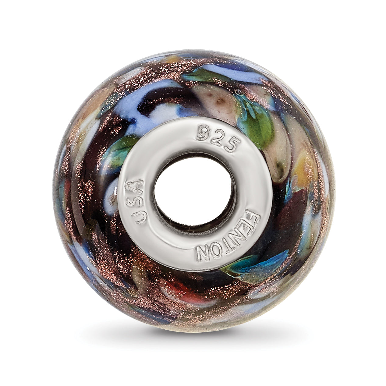 Ster.Silver Reflections Multi-color Glitter Country Girl Fenton Glass Bead Secondary image