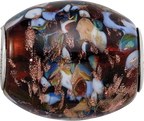 Ster.Silver Reflections Multi-color Glitter Country Girl Fenton Glass Bead
