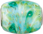 Ster.Silver Reflections Multi-color Green with Glitter Fenton Glass Bead