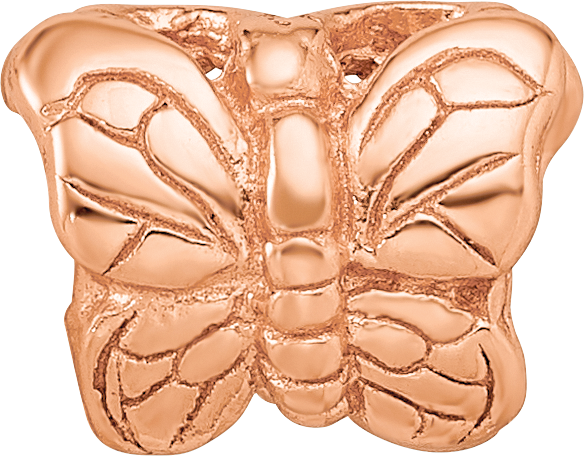 Sterling Silver Reflections Rose Gold-plated Butterfly Bead