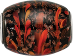 Sterling Silver Reflections Black & Orange Autumn Fires Fenton Glass Bead