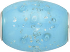 Reflection Beads Sterling Silver Blue Frosted Windowpanes Fenton Glass Bead - Sophia Jewelers