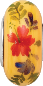 Sterling Silver Reflections Luau Fenton Glass Bead