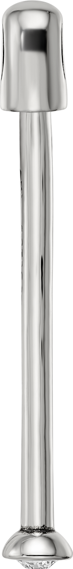 Sterling Silver Reflections Polished Top Crystal Pendant
