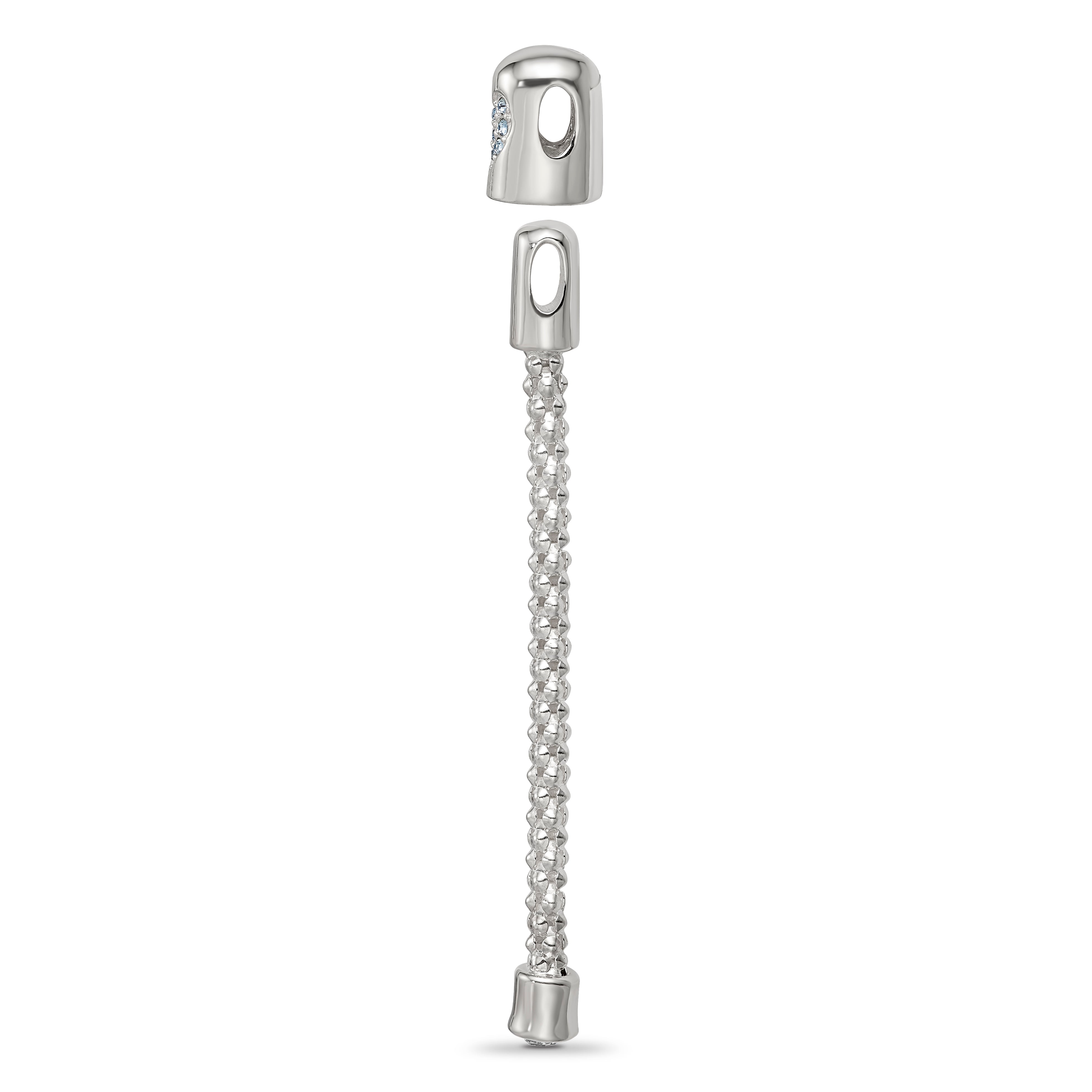 Sterling Silver Reflections Blue Crystal Heart Top Chain Pendant Secondary image