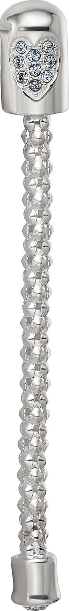 Reflection Beads Sterling Silver Blue Crystal Heart Top Chain Pendant - Sophia Jewelers