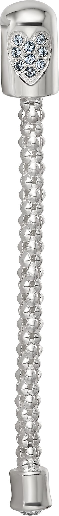 Reflection Beads Sterling Silver Blue Crystal Heart Top Chain Pendant - Sophia Jewelers