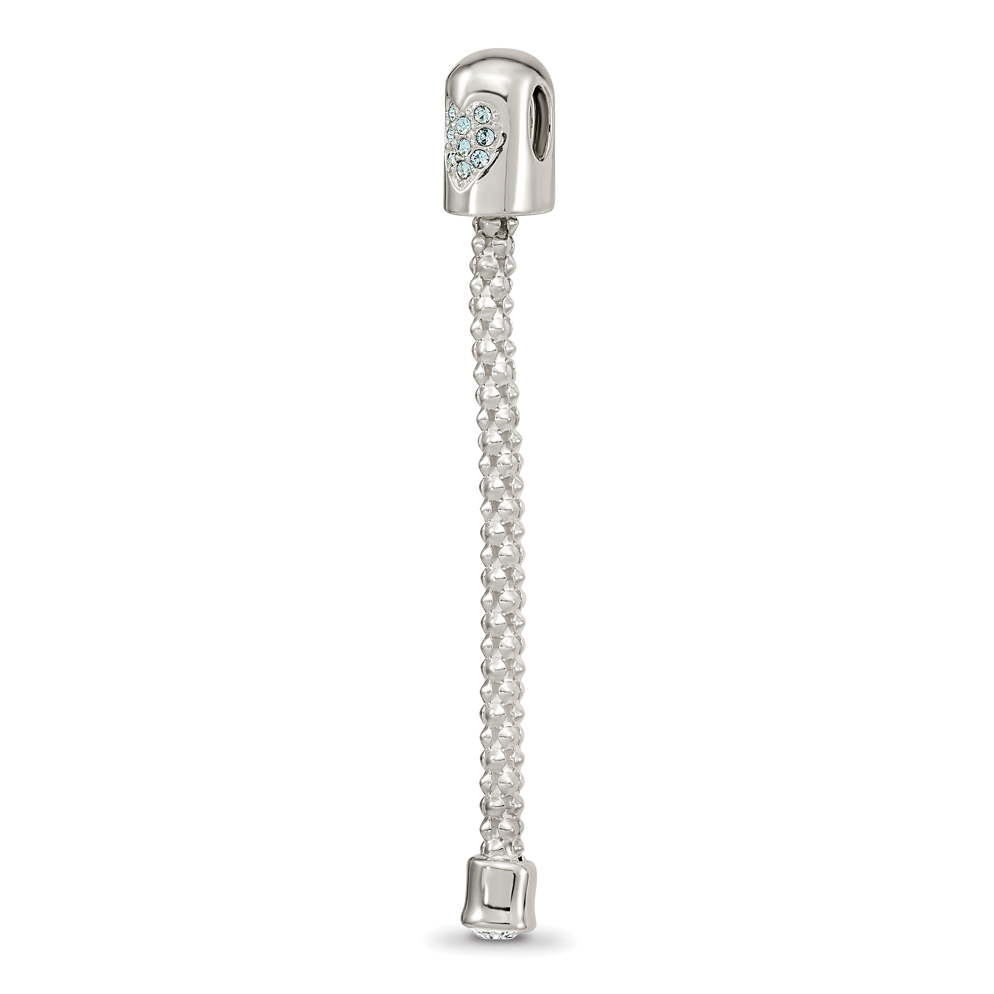Sterling Silver Reflections Blue Crystal Heart Top Chain Pendant Main image