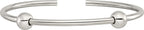 Reflection Beads Sterling Silver Polished Includes 2 Stopper Beads Bangle - Sophia Jewelers