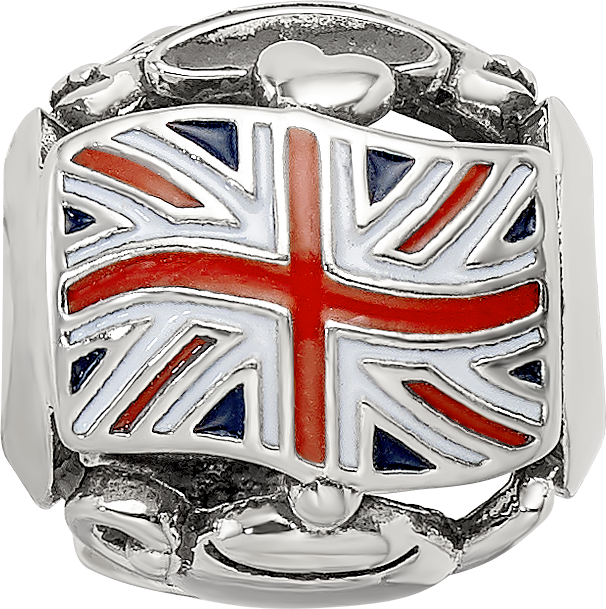 Sterling Silver Reflections Enameled England Theme Bead