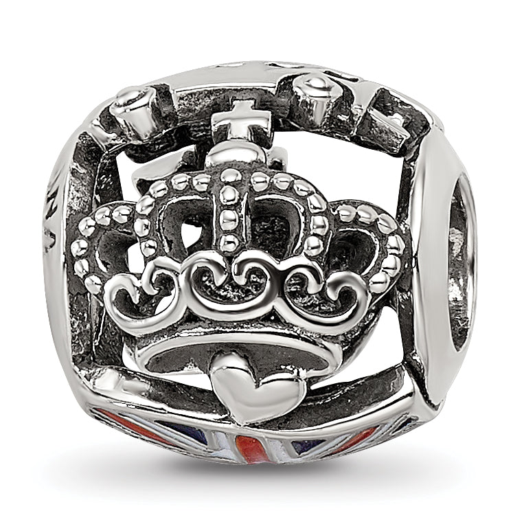 Sterling Silver Reflections Enameled England Theme Bead
