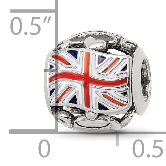 Sterling Silver Reflections Enameled England Theme Bead
