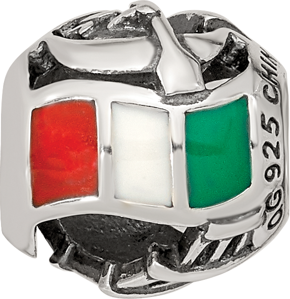 Sterling Silver Reflections Enameled Italy Theme Bead