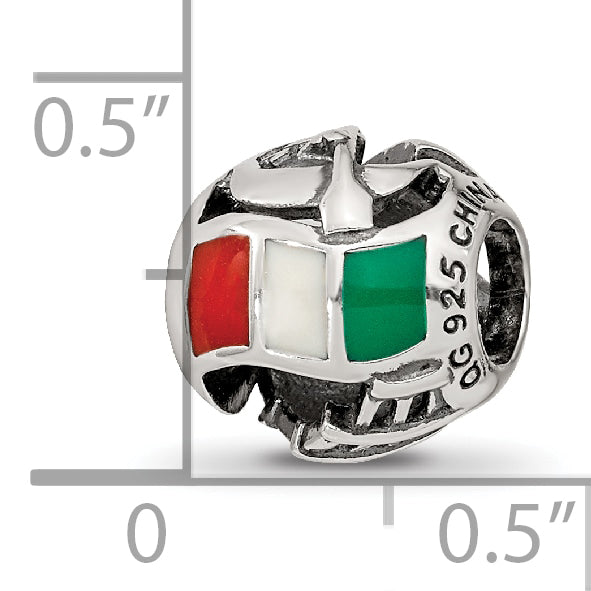 Sterling Silver Reflections Enameled Italy Theme Bead