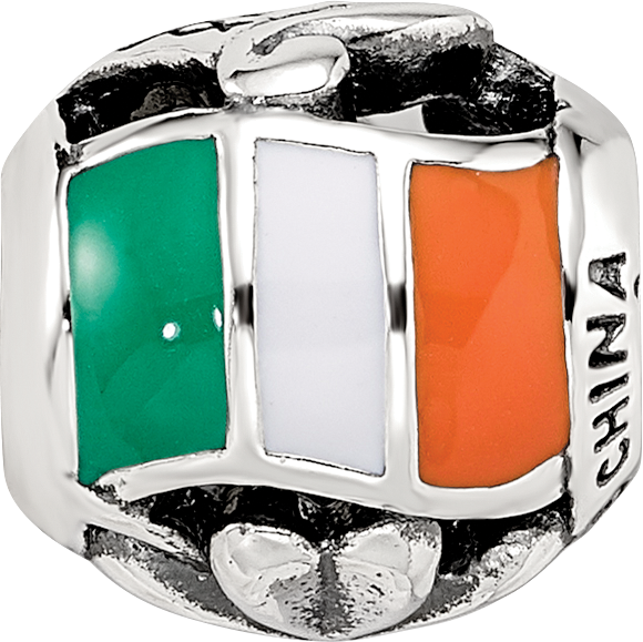 Sterling Silver Reflections Enameled Ireland Theme Bead