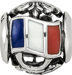 Sterling Silver Reflections Enameled French Theme Bead