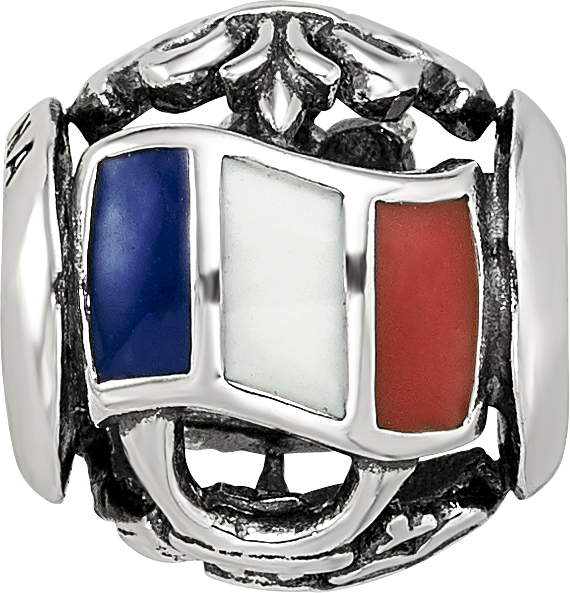 Sterling Silver Reflections Enameled French Theme Bead